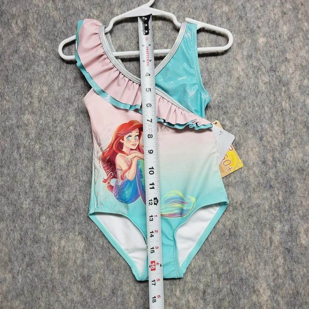 Disney Swimsuit Girls 3 Ariel The Little Mermaid Colorful UPF 50+ Sleeveless